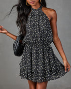 Alana Floral Halter Neck Mini Dress