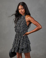 Alana Floral Halter Neck Mini Dress