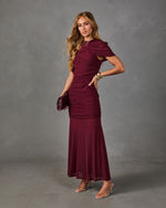 Darling Dreams Ruched Mesh Maxi Dress