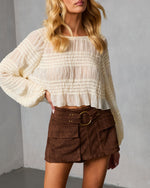 Spice Lane Belted Faux Suede Mini Skort