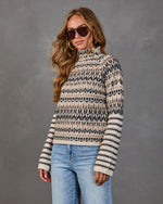 Sonora Knit Abstract Turtleneck Sweater