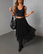 Moonthread Lace Darted Hem Midi Skirt