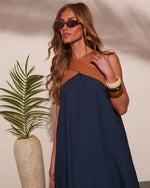 Barefoot Belle Cotton Contrast Halter Neck Maxi Dress