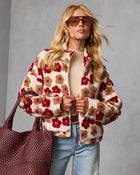 Morning Bloom Printed Sherpa Jacket