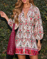 Sunbeam Society Cotton Waist Tie Mini Dress