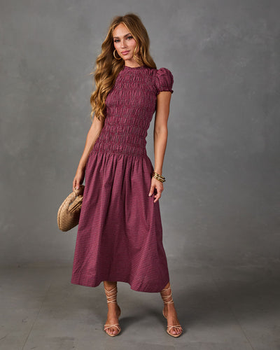 burgundy western dress Belle Cotton Plaid Maxi – VICI perfect for any occasion fch2401kop115b0 Color:Blue/Ivory Estrella Star Turtleneck Sweater