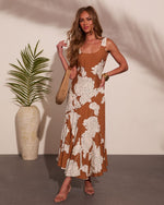 Golden Riviera Floral Maxi Dress