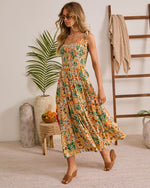 Ocean Light Tropical Print Maxi Dress