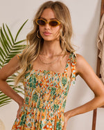 Ocean Light Tropical Print Maxi Dress