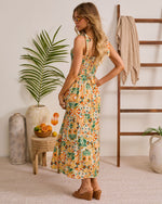 Ocean Light Tropical Print Maxi Dress