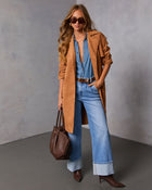 Samelah Suede Belted Trench Coat