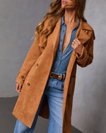 Samelah Suede Belted Trench Coat