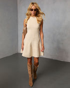 Cozylane Cable Knit Mini Sweater Dress