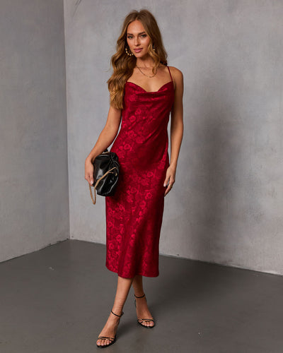 Cool Bloom Floral Jacquard Midi Dress  VICI