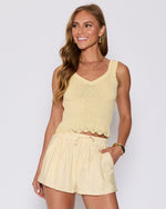 Yellow % Ellory Pocketed Linen Shorts-5