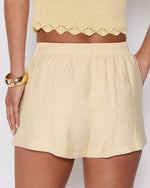 Yellow % Ellory Pocketed Linen Shorts-4