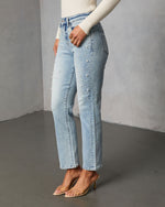 Sonorah Super Stretch Straight Leg Embellished Jeans