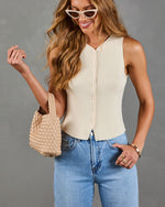 Club Muse Ribbed Knit Vest Top