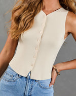 Club Muse Ribbed Knit Vest Top