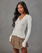 Avena Knit Button Down Top