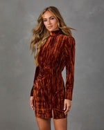 Dream Date Velvet Mock Neck Mini Dress