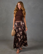 Darcey Floral Satin Maxi Skirt