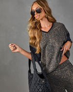Modern Instinct Leopard Print Color Block Top