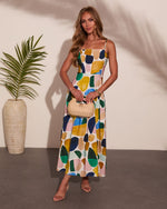 Sunset Reservation Abstract Print Maxi Dress