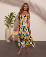 Sunset Reservation Abstract Print Maxi Dress