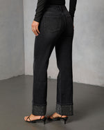 Elaniah Super Stretch Wide Leg Embellished Cuff Jeans