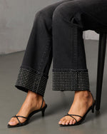 Elaniah Super Stretch Wide Leg Embellished Cuff Jeans