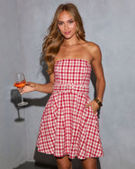 Melba Belted Tweed Plaid Mini Dress