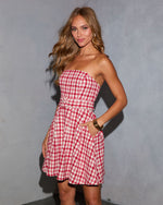 Melba Belted Tweed Plaid Mini Dress