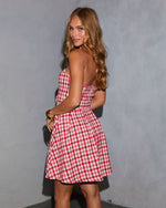 Melba Belted Tweed Plaid Mini Dress