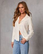 Eliane Windowpane Plaid Button Down Top