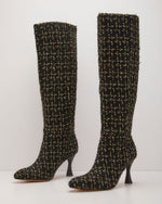 Autumn Stroll Tweed Heeled Knee High Boots