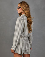 Between Seasons Plaid Fitted Waist Romper