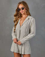 Between Seasons Plaid Fitted Waist Romper