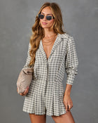 Between Seasons Plaid Fitted Waist Romper