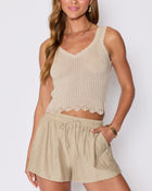 Khaki % Lisa Knit Tank-1