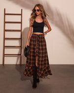 Sanderson Cotton Plaid Maxi Skirt