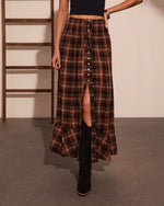 Sanderson Cotton Plaid Maxi Skirt