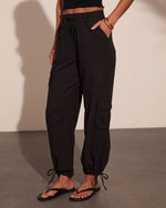 Chic Standard Cotton Drawstring Wide Leg Cargo Pants