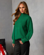 Kelly Green % Amsterdam Mock Neck Sweater-3