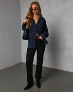 Keren Plaid Button Down Top