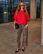 Dark Leopard % Moment In Time Leopard Print Pants-1