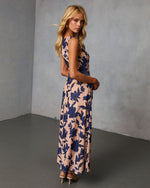 Thessara Printed Ruched Maxi Dress
