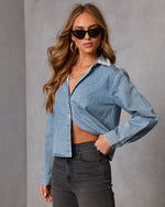 Light Layers Denim Button Down Top