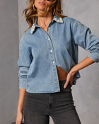 Light Layers Denim Button Down Top
