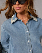 Light Layers Denim Button Down Top